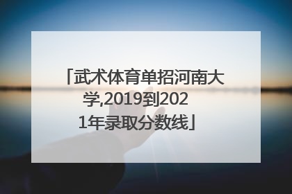武术体育单招河南大学,2019到2021年录取分数线